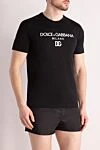 Dolce & Gabbana Cotton T-shirt for men, black - Decor: brand logo. Composition: 100% cotton. Country of manufacture: Italy. Care: specialized cleaning - photo 3