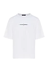 Dolce & Gabbana Men's white cotton T-shirt with logo - brand logo. 100% cotton. Country of manufacture: Italy. Care: specialized cleaning - photo 1