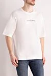 Dolce & Gabbana Cotton T-shirt for men white - brand logo. 100% cotton. Country of manufacture: Italy. Care: specialized cleaning - photo 3