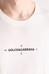 Dolce & Gabbana Men's white cotton T-shirt with logo - brand logo. 100% cotton. Country of manufacture: Italy. Care: specialized cleaning - photo 5