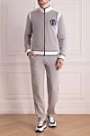 Костюм прогулянковий з бавовни та еластану сірий Stefano Ricci - контрастні вставки, логотип бренду. блискавка. 93% бавовна, 7% еластан. дві бічні кишені. Країна виробник: Італія. Догляд: спеціалізоване чищення - фото 2