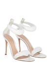 Gianvito Rossi Nappa sandals for women white - two round straps. 100% nappa. Closure: zipper. Heel height: 105 mm. Country of manufacture: Italy. Care: specialized cleaning - photo 3