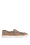 Barrett Men's beige nubuck moccasins. - weaving on the sole, contrasting sole. 100% nubuck. Country of manufacture: Italy. Care: specialized cleaning - photo 1