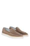 Barrett Men's beige nubuck moccasins. - weaving on the sole, contrasting sole. 100% nubuck. Country of manufacture: Italy. Care: specialized cleaning - photo 3