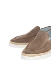 Barrett Men's beige nubuck moccasins. - weaving on the sole, contrasting sole. 100% nubuck. Country of manufacture: Italy. Care: specialized cleaning - photo 5