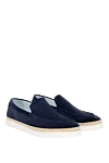 Barrett Nubuck moccasins for men blue - weaving on the sole, contrasting sole. 100% nubuck. Country of manufacture: Italy. Care: specialized cleaning - photo 3