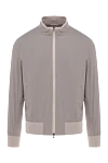 Barba Napoli Men's polyester jacket beige - 100% polyester. Closure: zipper. two side pockets. Country of manufacture: Italy. Care: specialized cleaning - photo 1