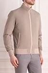 Barba Napoli Men's polyester jacket beige - 100% polyester. Closure: zipper. two side pockets. Country of manufacture: Italy. Care: specialized cleaning - photo 3