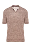 Barba Napoli Men's brown linen polo - melange. 100% linen. Country of manufacture: Italy. Care: specialized cleaning - photo 1