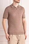 Barba Napoli Men's brown linen polo - melange. 100% linen. Country of manufacture: Italy. Care: specialized cleaning - photo 3