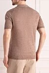 Men's brown linen polo Barba Napoli - melange. 100% linen. Country of manufacture: Italy. Care: specialized cleaning - photo 4