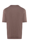 Short sleeve silk jumper for men brown Barba Napoli - stripe pattern. 100% silk. Country of manufacture: Italy. Care: specialized cleaning - photo 6