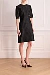 Dolce & Gabbana Women's dress black - brand logo. 64% cotton, 23% polyester, 13% silk. Closure: zipper. Country of manufacture: Italy. Care: specialized cleaning - photo 3