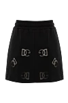 Mini skirt made of cotton and polyester for women black Dolce & Gabbana - brand logo. 71% cotton, 29% polyester. Closure: drawstring. Country of manufacture: Italy. Care: specialized cleaning - photo 6