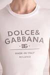 Dolce & Gabbana Футболка из хлопка и эластана женская белая - логотип бренда. Cостав: 90% хлопок, 10% эластан. Страна производитель: Италия. Уход: специализированная чистка - фото 5