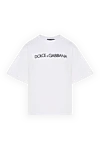 Dolce & Gabbana T-shirt for women white - brand logo. 100% cotton. Country of manufacture: Italy. Care: specialized cleaning - photo 1