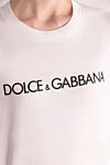 Dolce & Gabbana T-shirt for women white - brand logo. 100% cotton. Country of manufacture: Italy. Care: specialized cleaning - photo 5