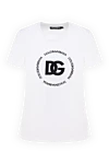 Dolce & Gabbana T-shirt for women white - brand logo. 100% cotton. Country of manufacture: Italy. Care: specialized cleaning - photo 1