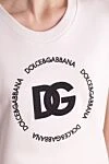 Dolce & Gabbana Футболка женская белая - логотип бренда. Cостав: 100% хлопок. Страна производитель: Италия. Уход: специализированная чистка - фото 5