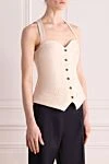 Philosophy di Lorenzo Serafini Women's top beige - 54% polyester, 44% wool, 2% elastane. Closure: buttons. two side. Country of manufacture: Italy. Care: specialized cleaning - photo 3