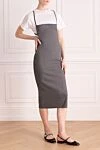 Philosophy di Lorenzo Serafini Women's dress gray - 54% polyester, 44% wool, 2% elastane. Closure: ties. two side pockets, one back pocket. Country of manufacture: Italy. Care: specialized cleaning - photo 3