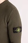 Stone Island Men's long sleeve wool jumper green - brand logo on the sleeve, rib. 100% wool. Country of manufacture: Italy. Care: specialized cleaning - photo 5