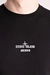 Stone Island Футболка з бавовни чоловіча чорна - логотип бренду. 100% бавовна. Країна виробник: Італія. Догляд: спеціалізоване чищення - фото 5