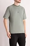 Stone Island T-shirt made of cotton for men green - brand logo. 100% cotton. Country of manufacture: Italy. Care: specialized cleaning - photo 3