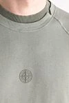 Stone Island T-shirt made of cotton for men green - brand logo. 100% cotton. Country of manufacture: Italy. Care: specialized cleaning - photo 5