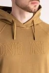 Stone Island Худі з бавовни чоловіче жовте - логотип бренду. капюшон. куліска. 100% бавовна. Країна виробник: Італія. Догляд: спеціалізоване чищення - фото 5