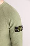 Stone Island Джемпер з довгим рукавом з бавовни та поліаміду чоловічий зелений - логотип бренду на рукаві. 73% бавовна, 27% поліамід. Країна виробник: Італія. Догляд: спеціалізоване чищення - фото 5