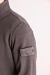 Stone Island Men's sports sweatshirt gray - brand logo. 46% wool, 42% cotton, 12% elastane. Closure: zipper. Country of manufacture: Italy. Care: specialized cleaning - photo 5