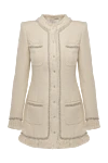 Giuseppe Di Morabito Women's beige knitted dress - contrast edging. 83% polyester, 15% acrylic, 2% other fibers. Closure: buttons. four side pockets. Country of manufacture: Italy. Care: specialized cleaning - photo 1