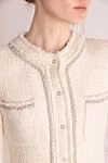 Giuseppe Di Morabito Women's beige knitted dress - contrast edging. 83% polyester, 15% acrylic, 2% other fibers. Closure: buttons. four side pockets. Country of manufacture: Italy. Care: specialized cleaning - photo 5