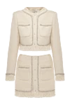 Giuseppe Di Morabito Suit with a skirt for women beige - 83% wool, 15% acrylic, 2% other fibers. Closure: buttons. two side pockets, two chest pockets. Country of manufacture: Italy. Care: specialized cleaning - photo 1