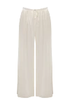 Max&Moi Women's white silk and elastane trousers - 95% silk, 5% elastane. Closure: drawstring. two side pockets. Country of manufacture: Italy. Care: specialized cleaning - photo 1