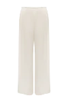 Women's white silk and elastane trousers Max&Moi - 95% silk, 5% elastane. Closure: drawstring. two side pockets. Country of manufacture: Italy. Care: specialized cleaning - photo 6