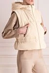 Max&Moi Polyester vest for women beige - hood. 100% polyester. Closure: zipper. two side pockets. Country of manufacture: Italy. Care: specialized cleaning - photo 3