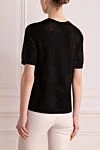 Women's top black Max&Moi - openwork embroidery. 70% wool, 20% silk, 10% cashmere. Country of manufacture: Italy. Care: specialized cleaning - photo 4