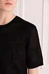 Max&Moi Women's black top - openwork embroidery. 70% wool, 20% silk, 10% cashmere. Country of manufacture: Italy. Care: specialized cleaning - photo 5