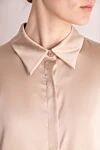 Silk and elastane shirt for women beige Max&Moi - 95% silk, 5% elastane. Closure: buttons. Country of manufacture: Italy. Care: specialized cleaning - photo 6