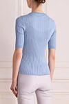 Women's blue silk and cotton jumper Panicale - 55% silk, 45% cotton. Country of manufacture: Italy. Care: specialized cleaning - photo 4