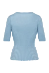 Women's blue silk and cotton jumper Panicale - 55% silk, 45% cotton. Country of manufacture: Italy. Care: specialized cleaning - photo 6