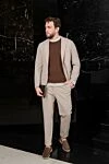 Walking suit for men beige Eleventy - 82% cotton, 15% polyamide, 3% elastane. Closure: buttons. two side pockets. Country of manufacture: Italy. Care: specialized cleaning - photo 8