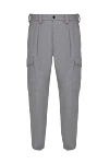 Eleventy Men's gray wool and elastane trousers - Composition: 96% wool, 4% elastane. Closure: drawstring. Pockets: two front pockets, two side pockets. Country of manufacture: Italy. Care: specialized cleaning - photo 1