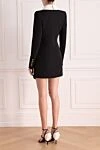 Платье из шерсти женское черное Balmain - контрастный воротник. Cостав: 100% шерсть. пуговицы. два передних кармана. Страна производитель: Франция. Уход: специализированная чистка - фото 4