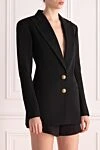 Balmain Black wool jacket for women - 100% wool. Closure: buttons. two side pockets. Country of manufacture: Italy. Care: specialized cleaning - photo 3