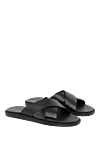 Doucal`s Flip flops made of genuine leather black for men - 100% genuine leather. Country of manufacture: Italy. Care: specialized cleaning - photo 3