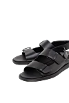 Doucal`s Flip flops made of genuine leather black for men - 100% genuine leather. Country of manufacture: Italy. Care: specialized cleaning - photo 5