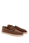 Doucal`s Nubuck loafers for men brown - weaving on the sole. 100% nubuck. Country of manufacture: Italy. Care: specialized cleaning - photo 3